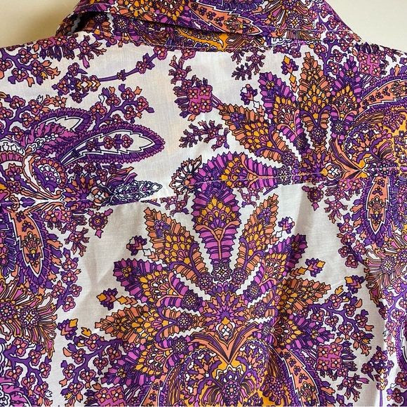 JC Penney’s Blouse Women Large Button Down Silk Blend Multi Colored - Picture 6 of 9